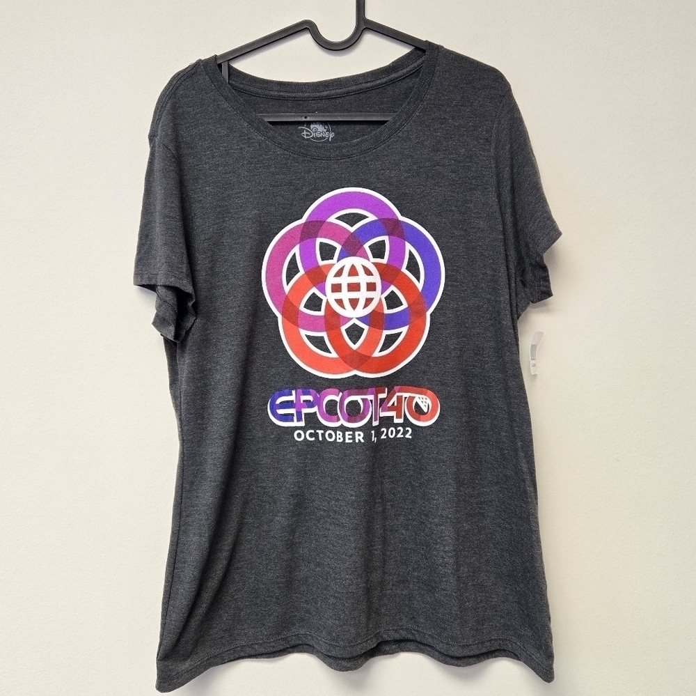 Disney Epcot 40th Anniversary Day T-shirt Charcoal Gray XL